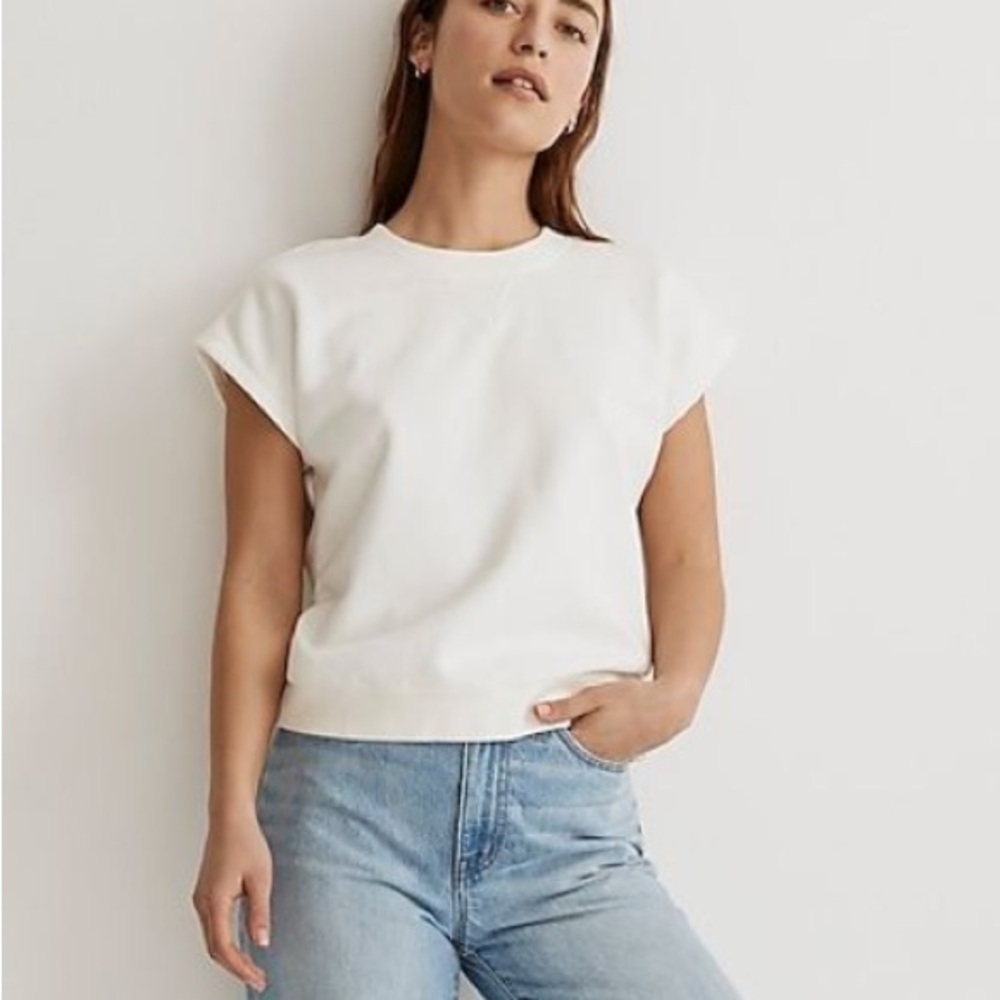 Madewell White Sweatshirt Top